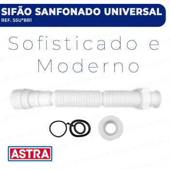 Sifão Sanfonado Universal Branco - Astra