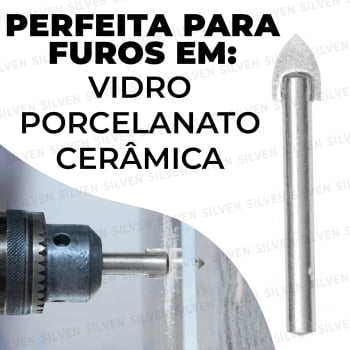 Kit Broca Para Vidro Porcelanato 3mm, 4mm, 5mm, 13mm Cortag