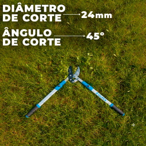 Tesoura De Poda Longa Afiada Galhos Cabo Extensível Ajustável Até 1 Metro Profissional Jardim Jardinagem