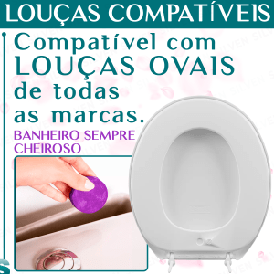 Assento Sanitário Oval Almofadado Slim + 3 Bloco Caixa Acoplada
