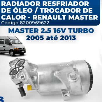 Radiador Resfriador De Óleo Renault Master 2.5 Turbo 2005 2006 2007 2008 2009 2010 2011 2012 2013 2014 2015