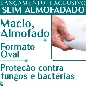 Assento Sanitário Almofadado Slim Oval Branco Astra Universal Banheiro Tampa de Vaso Confortável 