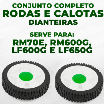 Kit 02 Rodas Dianteiras 8 Polegadas Cortador Grama Trapp Rm