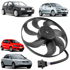 Ventoinha Maior Do Radiador Golf A3 Polo Fox Bora 7 Pás 1.8 1.6 1.0 2.0 Eletroventilador