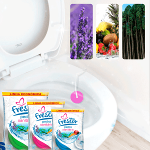 Cartela Kit 12un Pedra Sanitária Odorizante Vaso Sanitário 18g Lavanda Eucalipto Tutti-Frutti