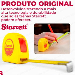 Trena De Bolso 10 Metros Profissional Starrett Fita De Aço