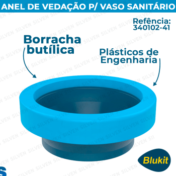 Anel De Vedação Para Vaso Sanitário Com Guia Blukit