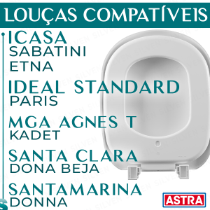 Assento Almofadado Tampa Paris Sabatini Etna Icasa Branco