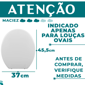 Assento Sanitário Almofadado Slim Oval Branco Astra Universal Banheiro Tampa de Vaso Confortável 