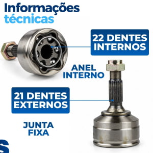 Par Junta Homocinética Peugeot 206 1.0 16V 1.4 8V