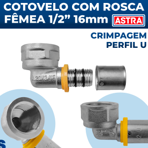 Conexão Pex P/gás 1/2 Rosca Fêmea Cotovelo 16mm Astra