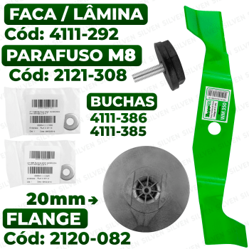 Kit Faca + Flange + Parafuso + Bucha Cortador Trapp Wm-350