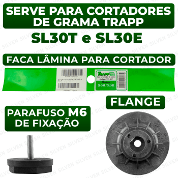 Flange + Faca + Parafuso Fixação Cortador De Grama Sl30t