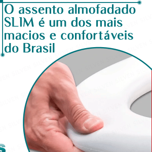Assento Sanitário Almofadado Slim Oval Branco Astra Universal Banheiro Tampa de Vaso Confortável 