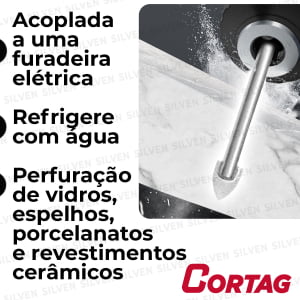 Broca Para Vidro Porcelanato E Cerâmica 8mm Cortag