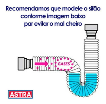 Kit 2 Sifão Sanfonado Universal Copo Cromado Flexível Astra