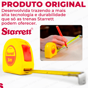 Trena De Bolso 3 Metros Profissional Starrett Fita De Aço