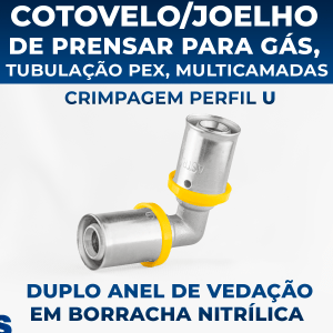 Cotovelo Joelho Prensar Astra Gás 90° 16mm X 16mm Tubulação PEX Encanamento