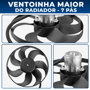 Ventoinha Maior Do Radiador Golf A3 Polo Fox Bora 7 Pás 1.8 1.6 1.0 2.0 Eletroventilador