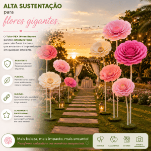 Tubo PEX Moldável 16mm Branco - 20 Metros | Caule para Flor Gigante