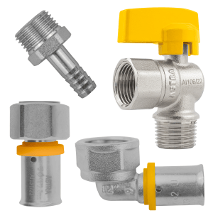 Kit Conexões Gás Tubulação 1/2" 16mm  Pex GLP GN Registro 90º Espigão Cotovelo Rosca Móvel