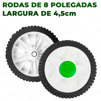 Kit 02 Rodas Dianteiras 8 Polegadas Cortador Grama Trapp Rm