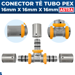 Conector Te Tee 16 X 16 X 16mm 1/2 Tubo Pex Multicamadas Gás