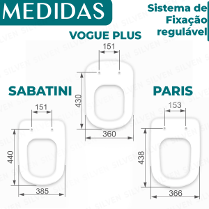 Tampa Assento Sanitário Vogue Plus + 3 Blocos Cheirinho P/ Caixa Acoplada