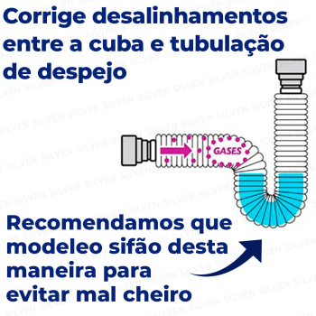 Sifão Sanfonado Universal Branco - Astra