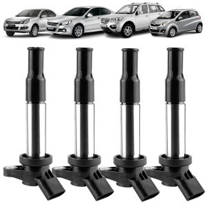 Kit 4 Bobinas de Ignição Jac J2 J3 J5 Lifan X60 2010 2011 2012 2013 2014 2015 2016