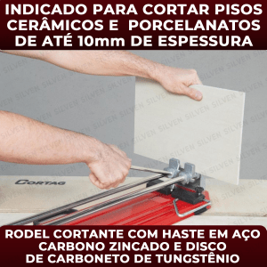 Cortador De Piso Porcelanato Manual até 10mm Tec-075 Cortag