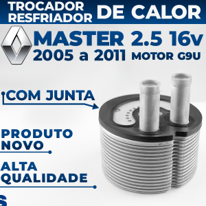 Trocador De Calor Renault Master 2.5 16v G9u 2005 2006 2007 2008 2009 2010 2011 