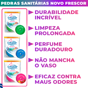 Cartela Kit 12un Pedra Sanitária Odorizante Vaso Sanitário 18g Lavanda Eucalipto Tutti-Frutti