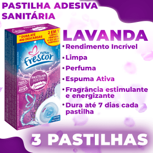 Kit 3 Pastilha Adesiva Floral Vaso Sanitário Lavanda Odorizante Perfume Banheiro