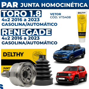 Par Junta Homocinética Toro Renegade 1.8 4x2 Flex Automático 2016 2017 2018 2019 2020 2021 2022