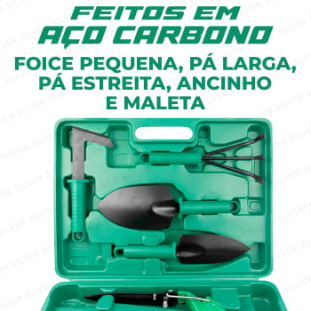 Kit Para Jardinagem Tesoura Poda Horta 10 Peças Com Maleta