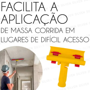 Desempenadeira Berox Aço Inox 60cm + Suporte Massa Corrida Drywall Cimento Queimado 