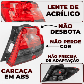 Par Lanterna Traseira Onix Fumê Lt Ltz 2013 2014 2015 2016 2017 2018 2019 Direito Esquerdo Original Fitam