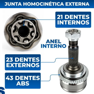 Junta Homocinética Chery Face 1.3 2012 a 2015 com ABS