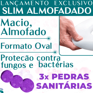 Assento Sanitário Oval Almofadado Slim + 3 Bloco Caixa Acoplada