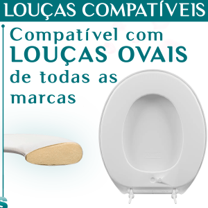 Assento Sanitário Almofadado Slim Oval Branco Astra Universal Banheiro Tampa de Vaso Confortável 