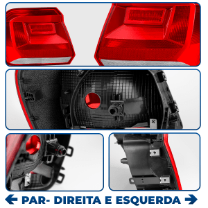 Par Lanterna Traseira Acrílico Gol G7 G8 Cristal 2017 2018 2019 2020 2021 2022 2022 2023 Pisca Ré	