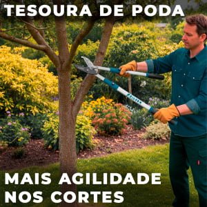 Tesoura De Poda Longa Afiada Galhos Cabo Extensível Ajustável Até 1 Metro Profissional Jardim Jardinagem