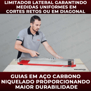 Cortador De Piso Porcelanato Manual até 10mm Tec-075 Cortag