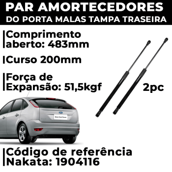 Par Amortecedor Porta Malas Sandero 2008 2009 2010 2011 2012 2013 2014 Tampa traseira