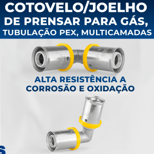 Cotovelo Joelho Prensar Astra Gás 90° 16mm X 16mm Tubulação PEX Encanamento