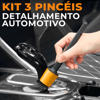 Kit 3 Pincéis Para Detalhamento Automotivo Interno Externo	