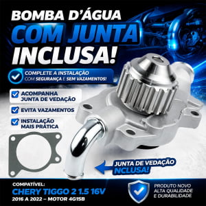 Bomba D’Água Chery Tiggo 2 1.5 16V 2016 a 2022 com Junta
