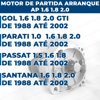 Motor Arranque Partida AP Santana Gol Parati Passat Partida Rápida 1.0 1.5 1.6 1.8 2.0