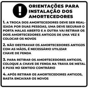 Par Amortecedor Porta Malas Sandero 2008 2009 2010 2011 2012 2013 2014 Tampa traseira